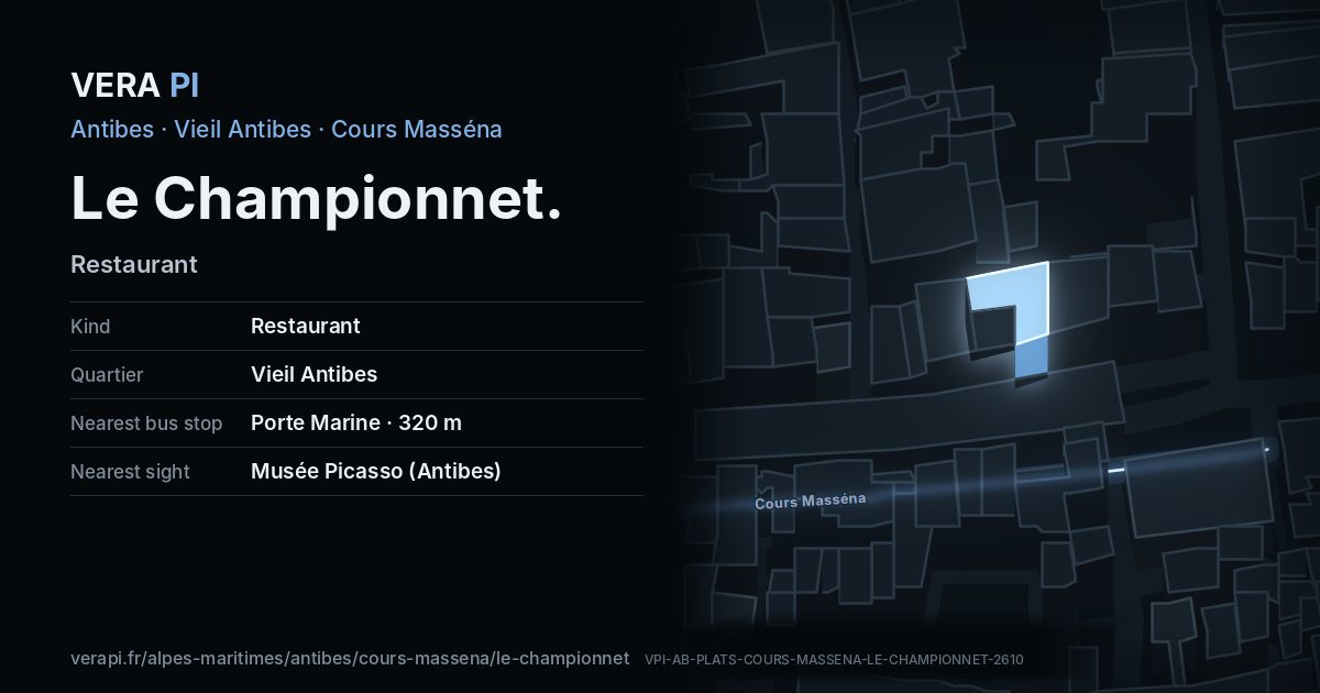 The VERA PI card for Le Championnet