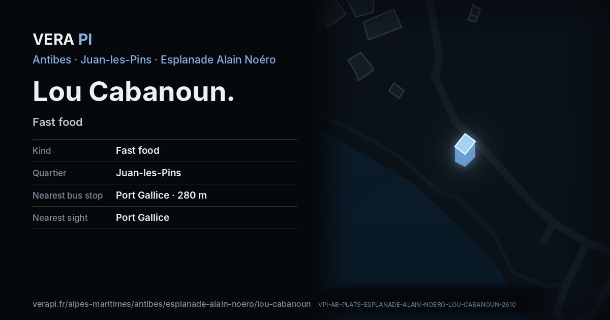 The VERA PI card for Lou Cabanoun