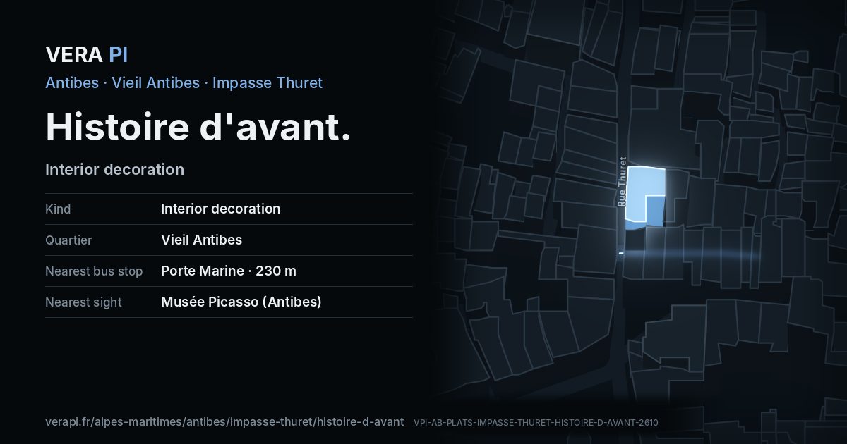 The VERA PI card for Histoire d'avant