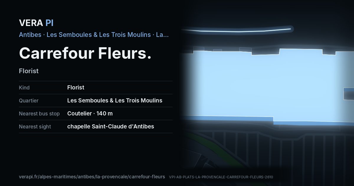 The VERA PI card for Carrefour Fleurs