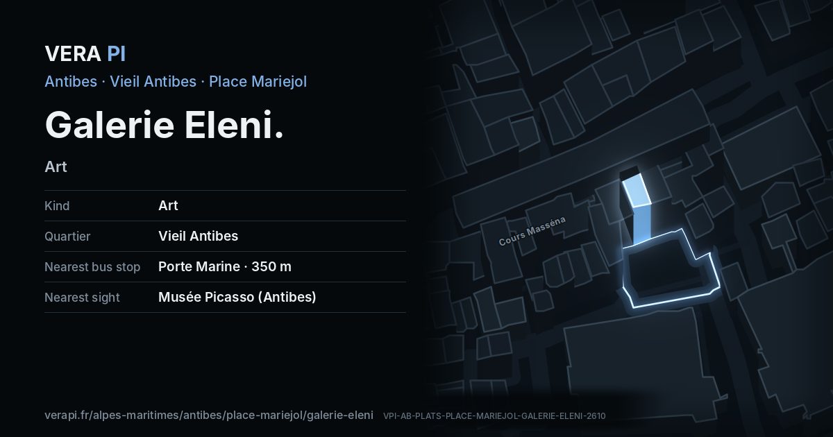 The VERA PI card for Galerie Eleni