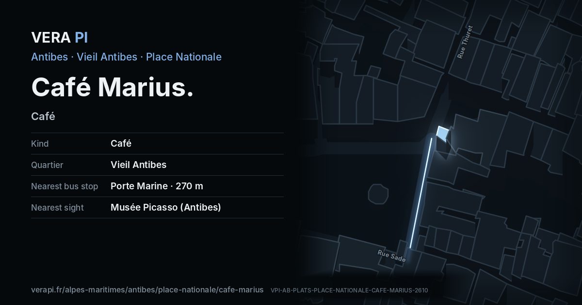 The VERA PI card for Café Marius