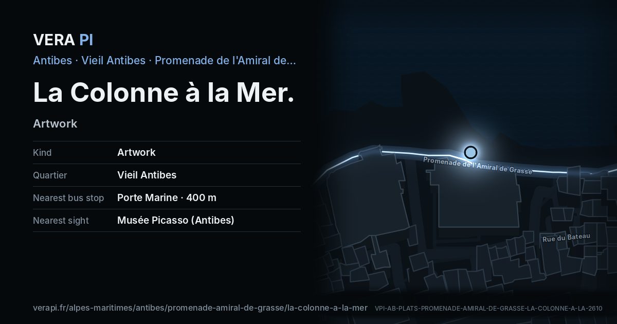 The VERA PI card for La Colonne à la Mer