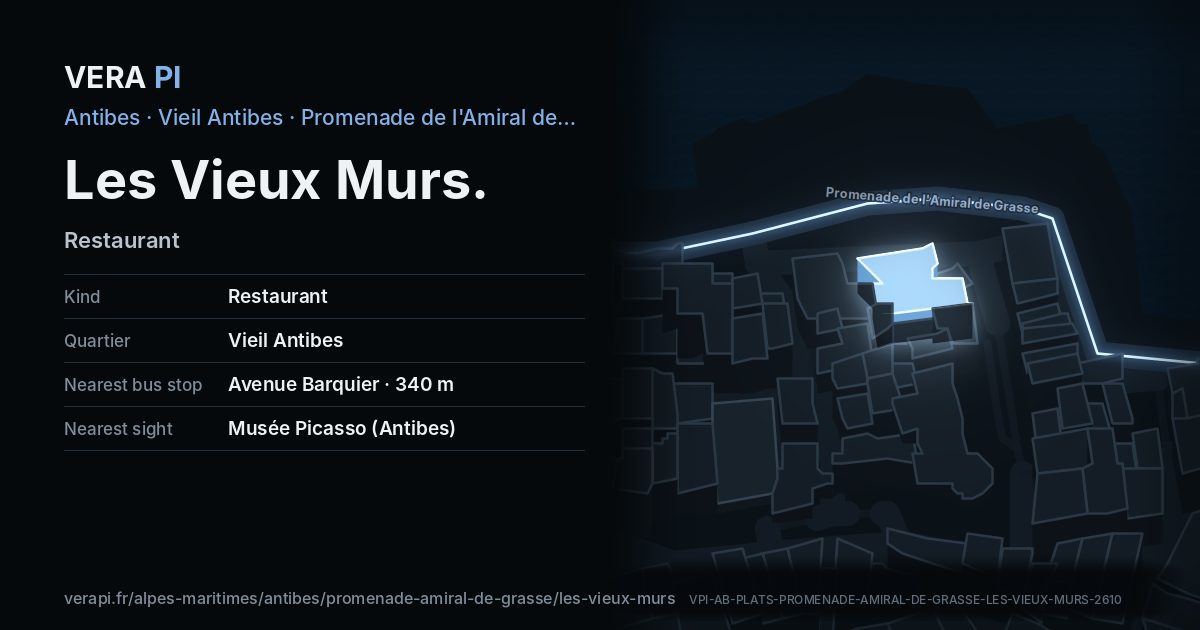 The VERA PI card for Les Vieux Murs
