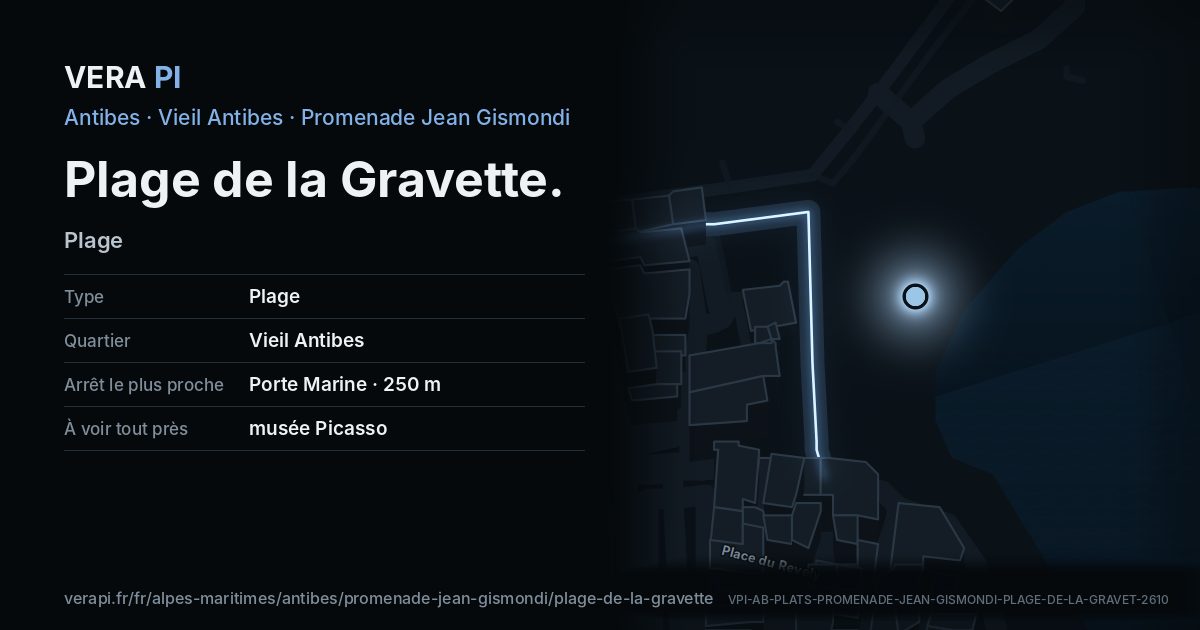 La carte VERA PI de Plage de la Gravette