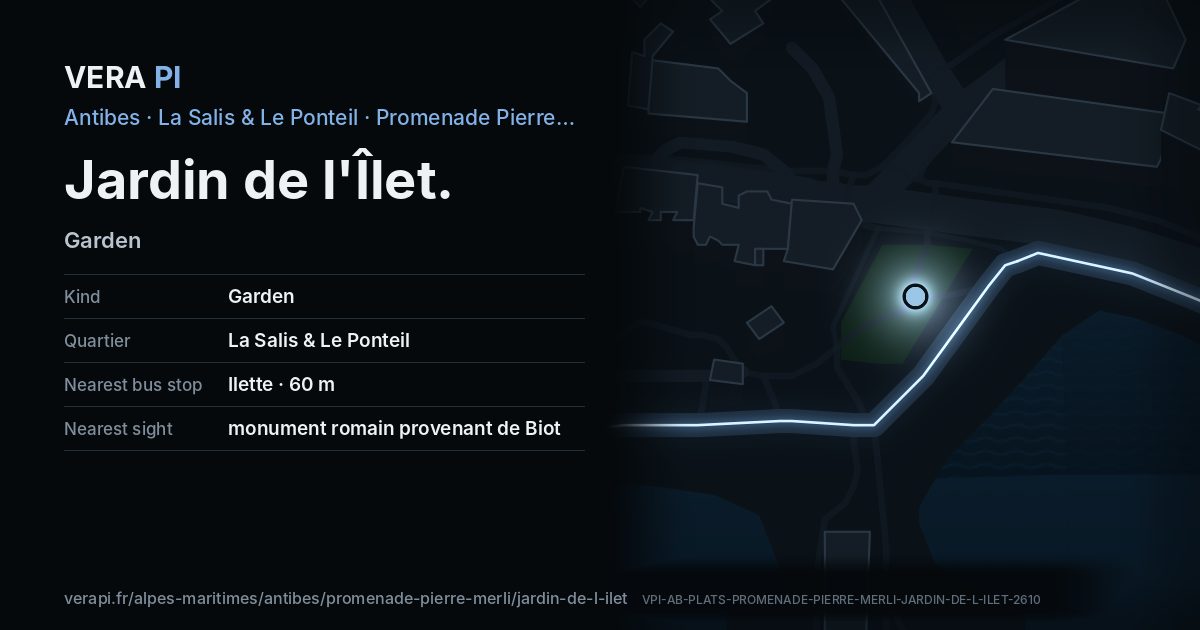 The VERA PI card for Jardin de l'Îlet