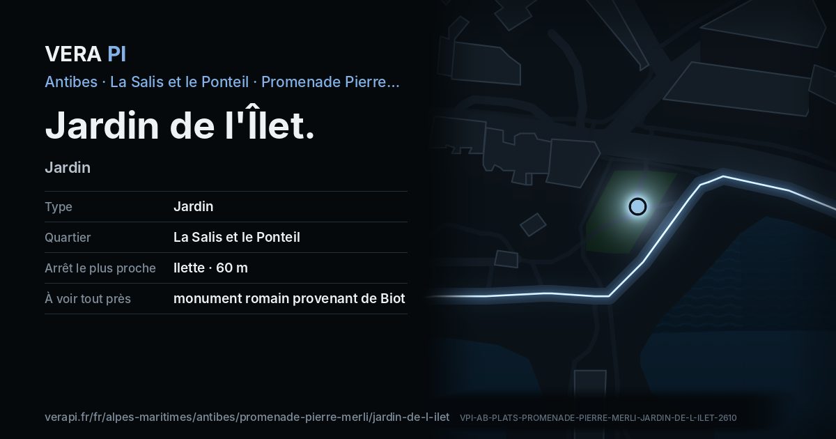 La carte VERA PI de Jardin de l'Îlet