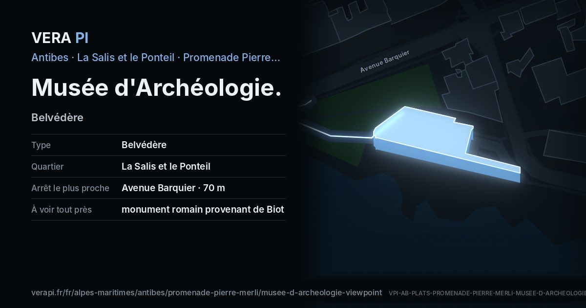 La carte VERA PI de Musée d'Archéologie