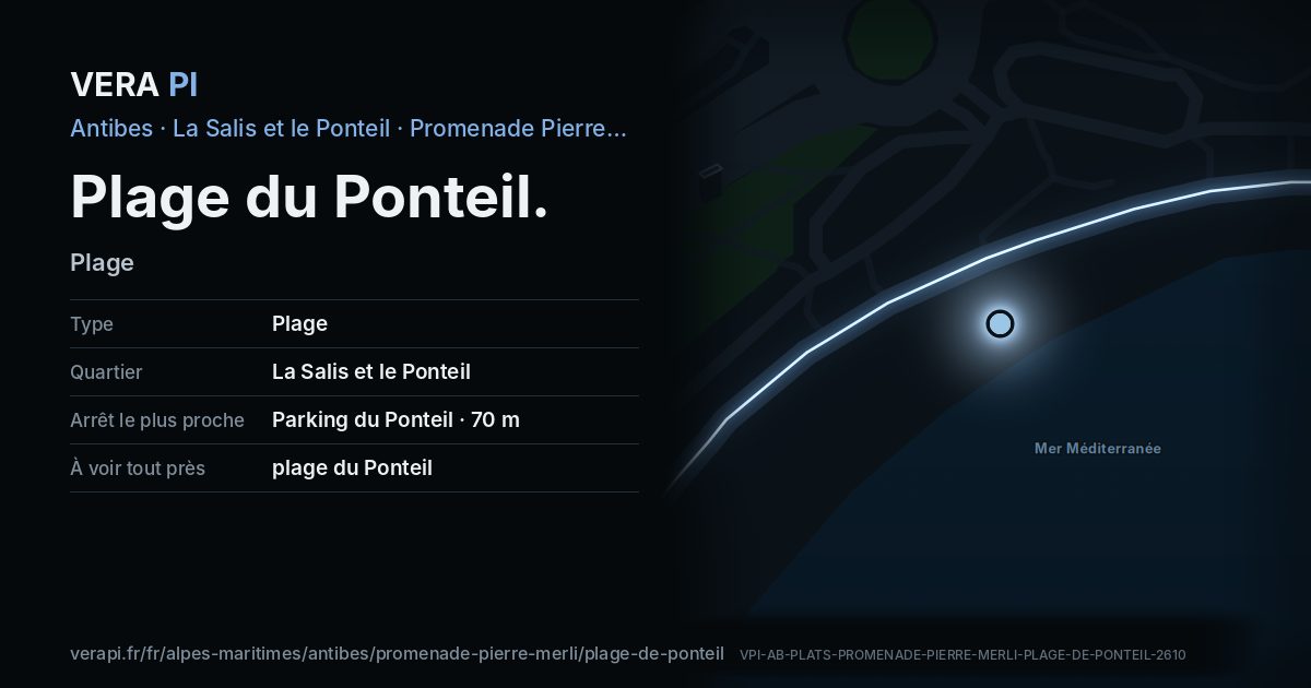 La carte VERA PI de Plage du Ponteil