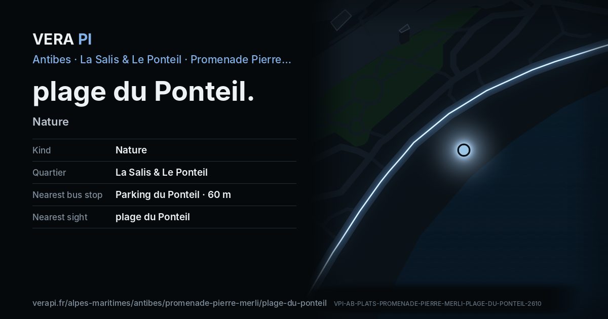 The VERA PI card for plage du Ponteil