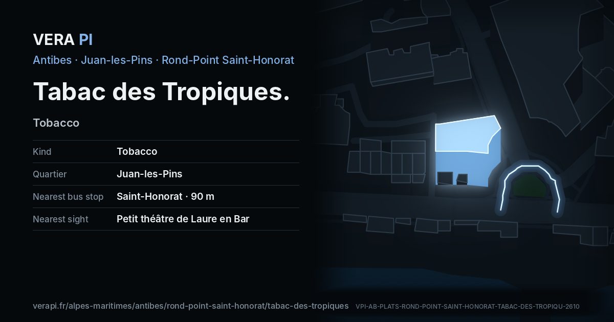 The VERA PI card for Tabac des Tropiques