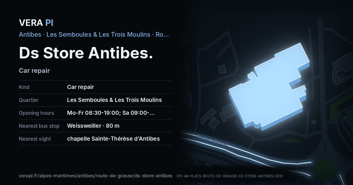 The VERA PI card for Ds Store Antibes