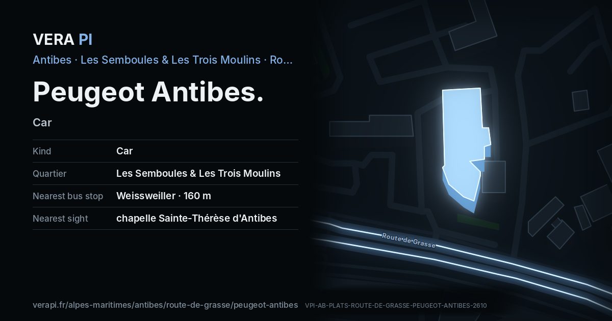 The VERA PI card for Peugeot Antibes