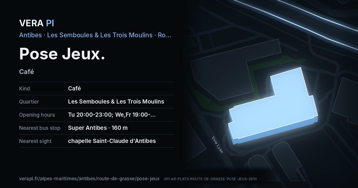The VERA PI card for Pose Jeux