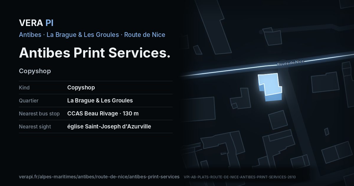 The VERA PI card for Antibes Print Services
