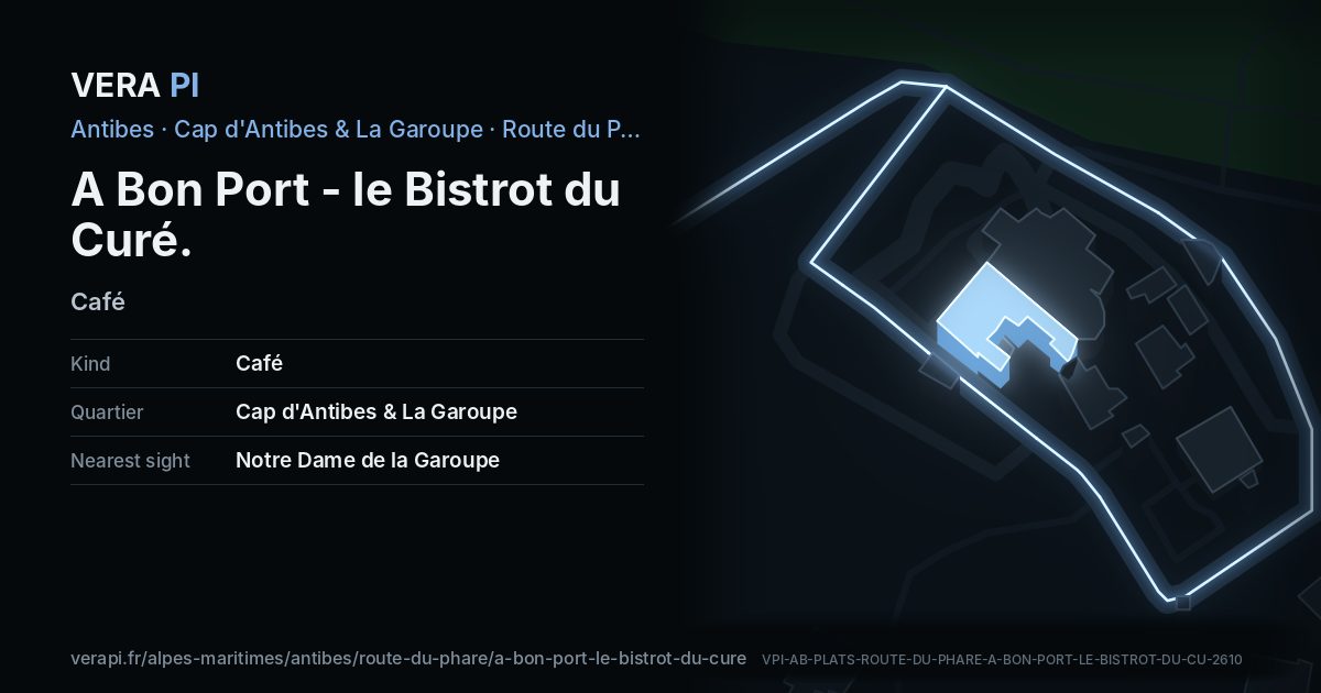 The VERA PI card for A Bon Port - le Bistrot du Curé