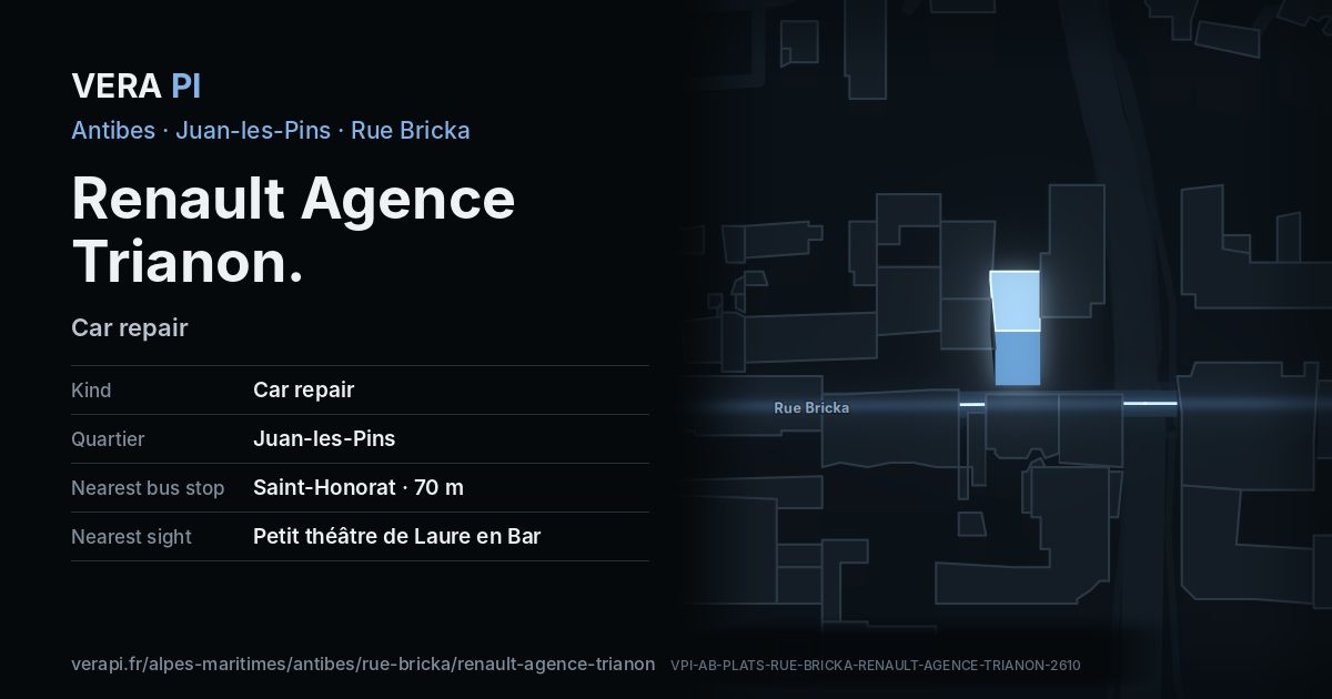 The VERA PI card for Renault Agence Trianon