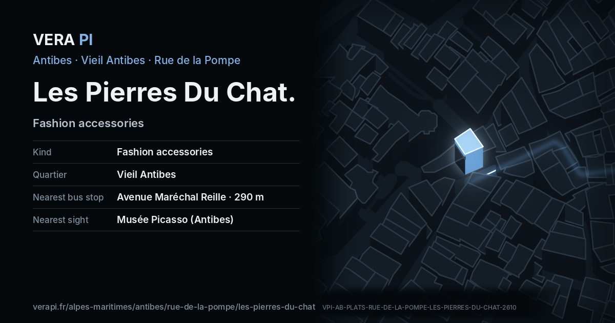 The VERA PI card for Les Pierres Du Chat