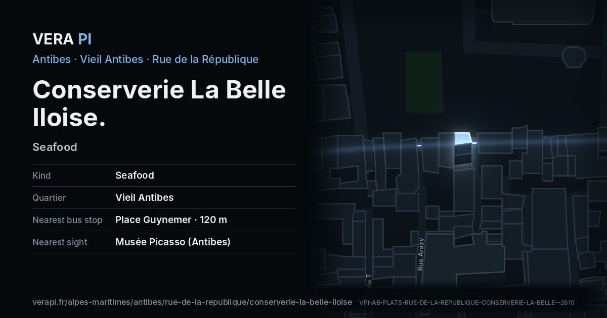 The VERA PI card for Conserverie La Belle Iloise