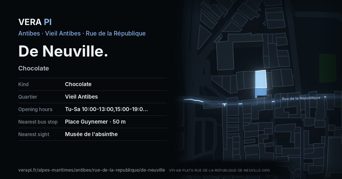 The VERA PI card for De Neuville