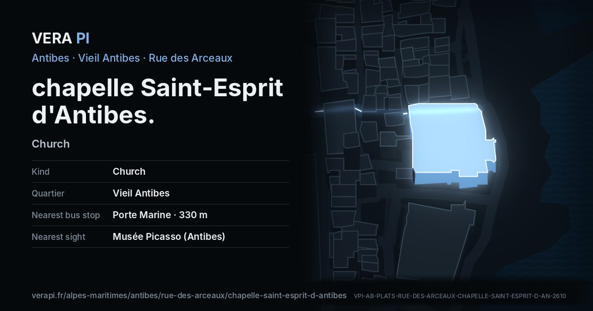 The VERA PI card for chapelle Saint-Esprit d'Antibes