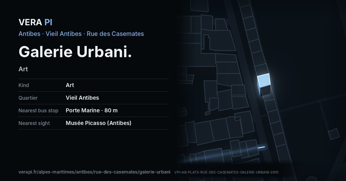 The VERA PI card for Galerie Urbani