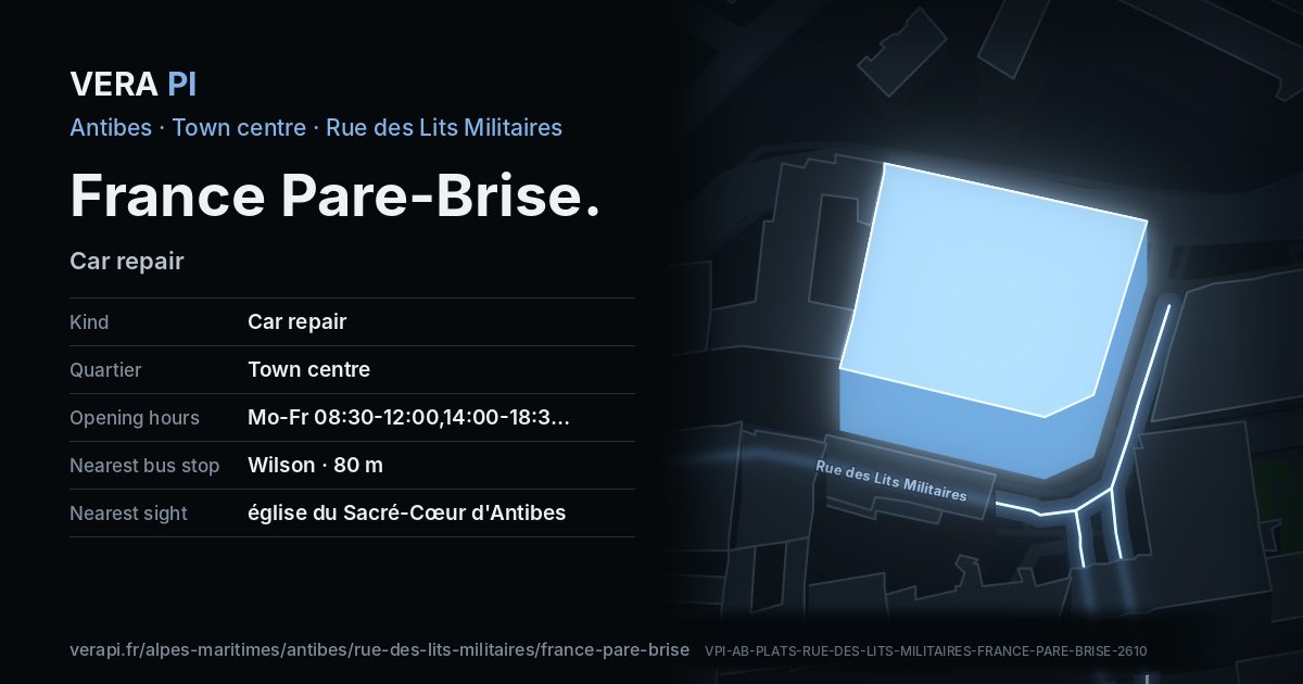The VERA PI card for France Pare-Brise