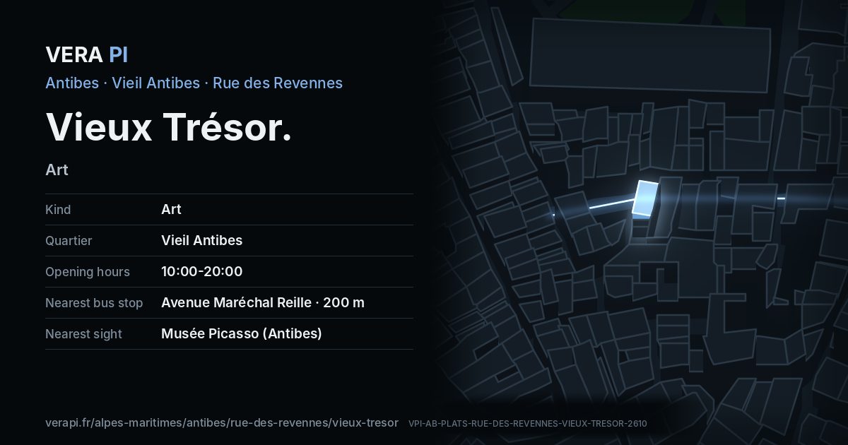The VERA PI card for Vieux Trésor