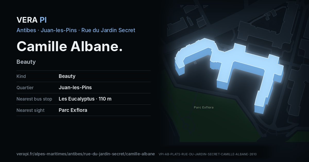 The VERA PI card for Camille Albane