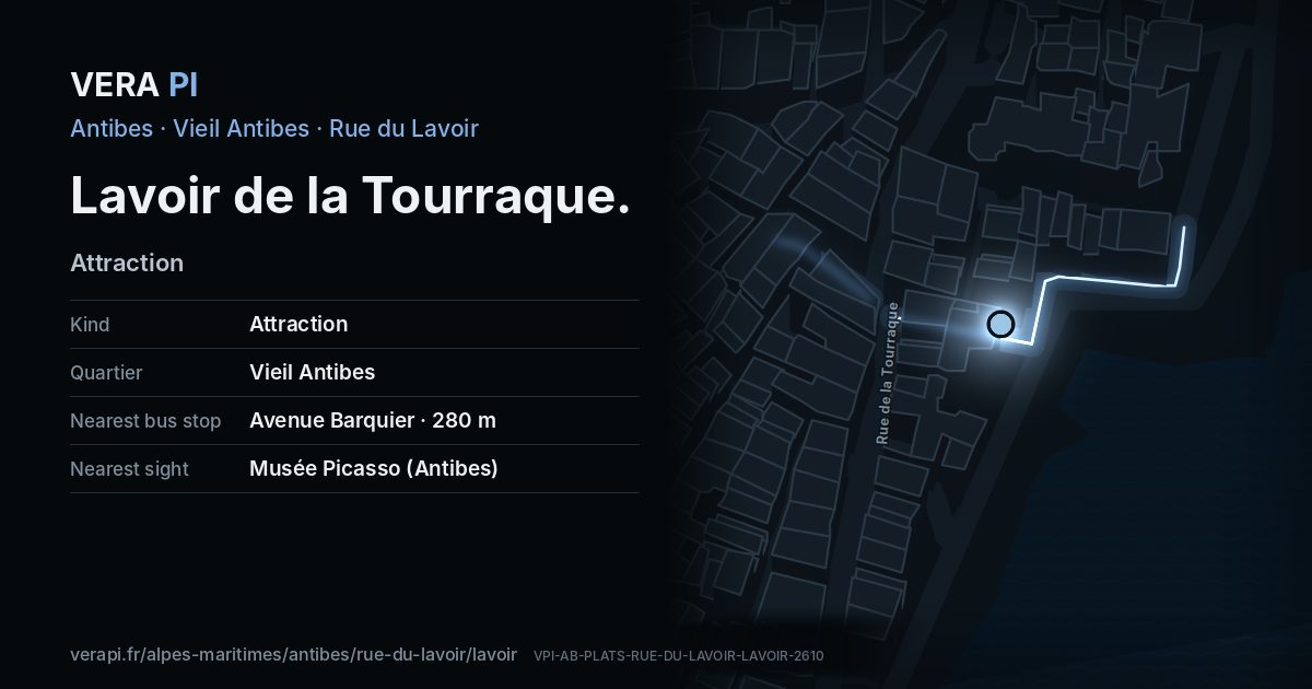 The VERA PI card for Lavoir de la Tourraque