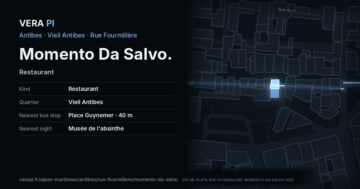 The VERA PI card for Momento Da Salvo
