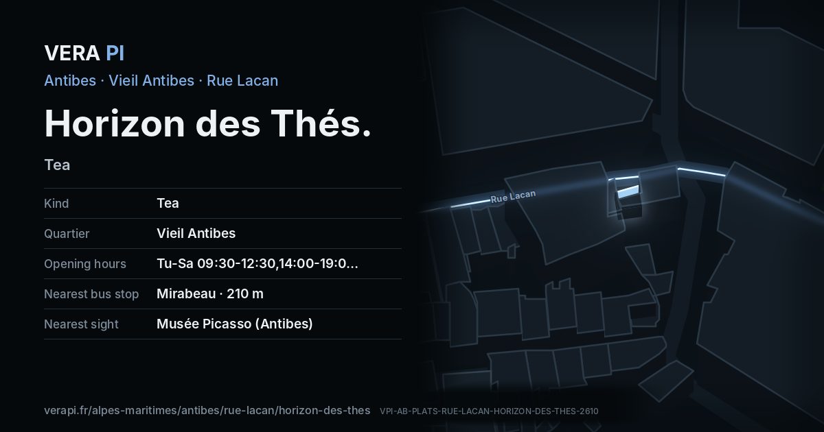 The VERA PI card for Horizon des Thés