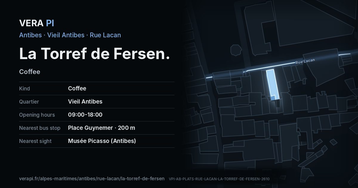 The VERA PI card for La Torref de Fersen