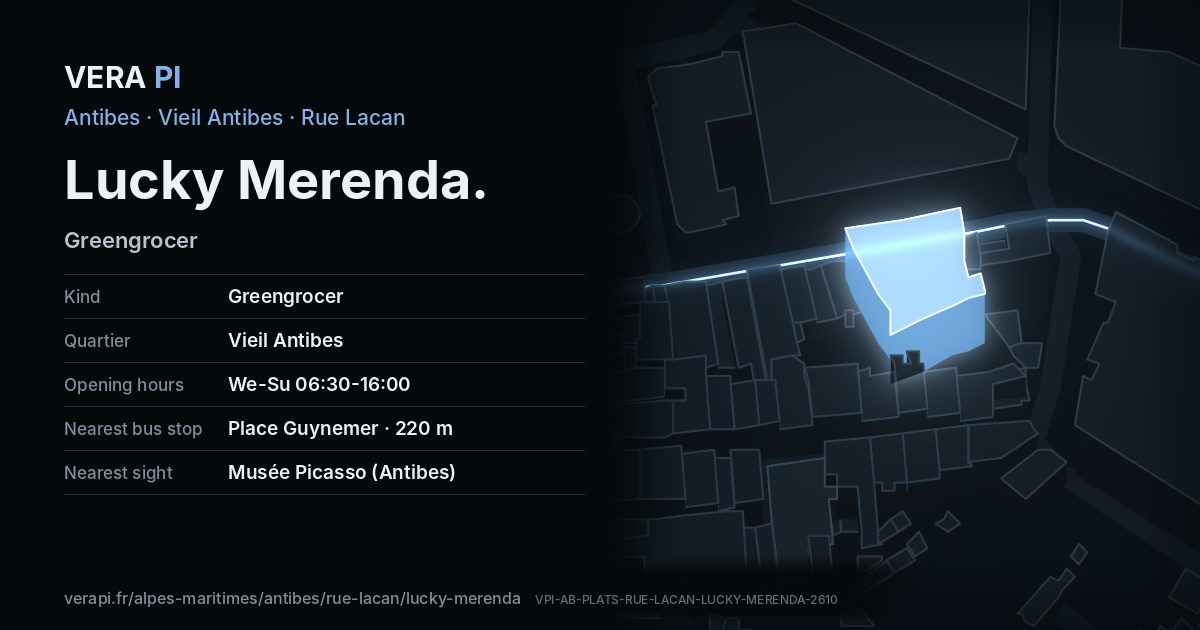 The VERA PI card for Lucky Merenda
