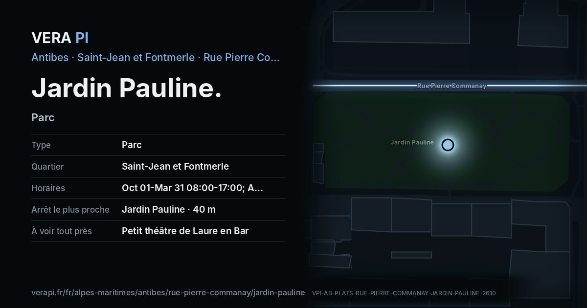 La carte VERA PI de Jardin Pauline