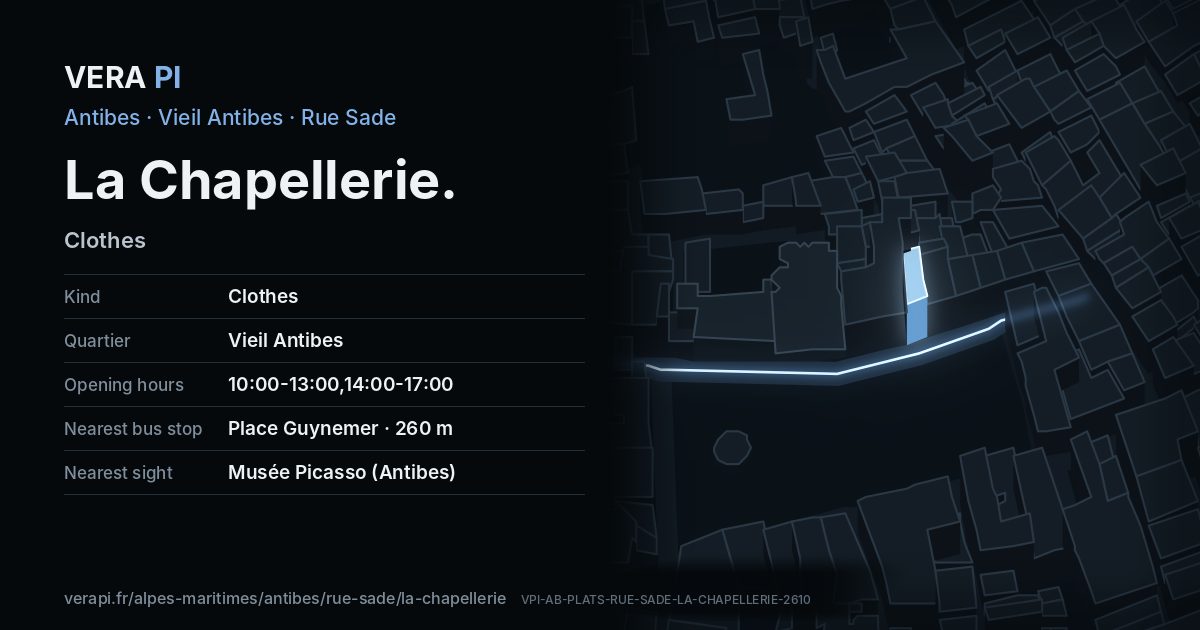 The VERA PI card for La Chapellerie