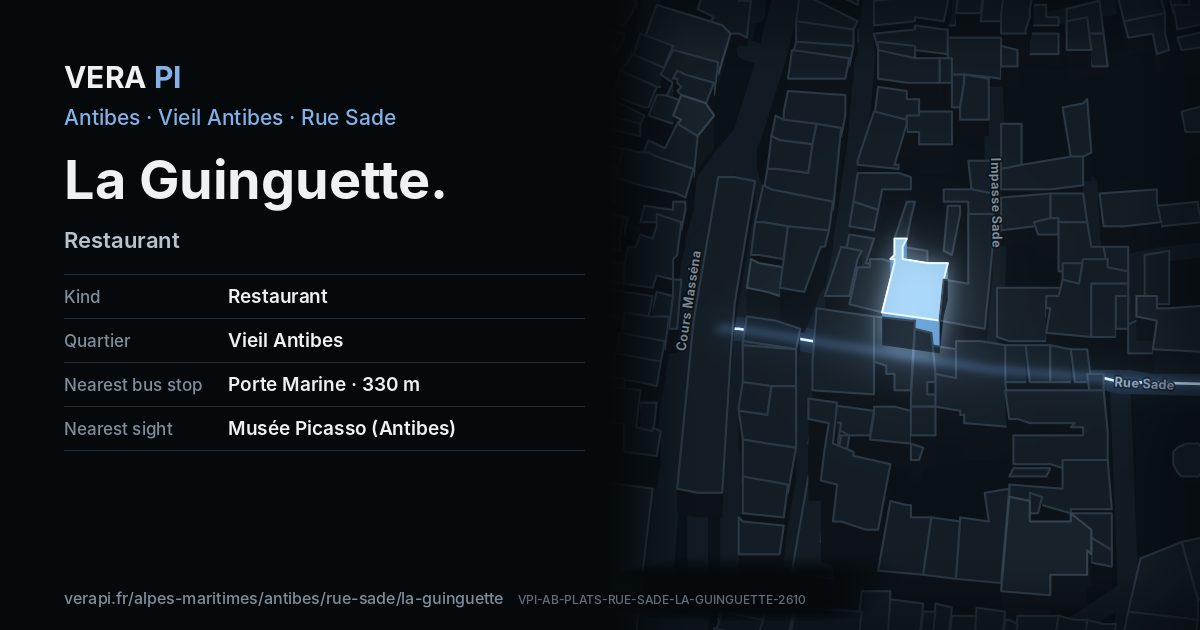 The VERA PI card for La Guinguette