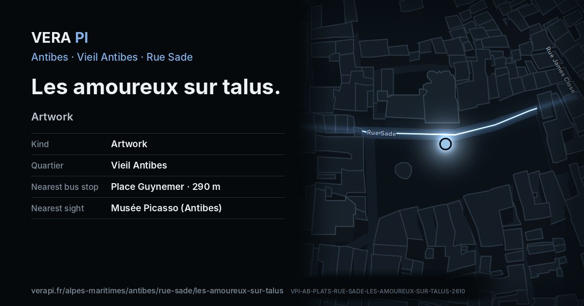 The VERA PI card for Les amoureux sur talus
