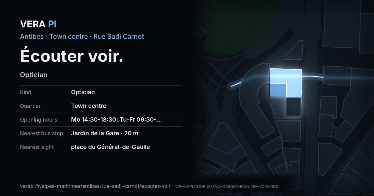 The VERA PI card for Écouter voir