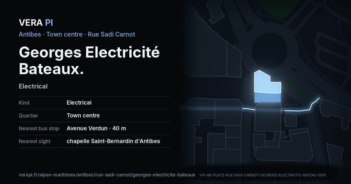 The VERA PI card for Georges Electricité Bateaux