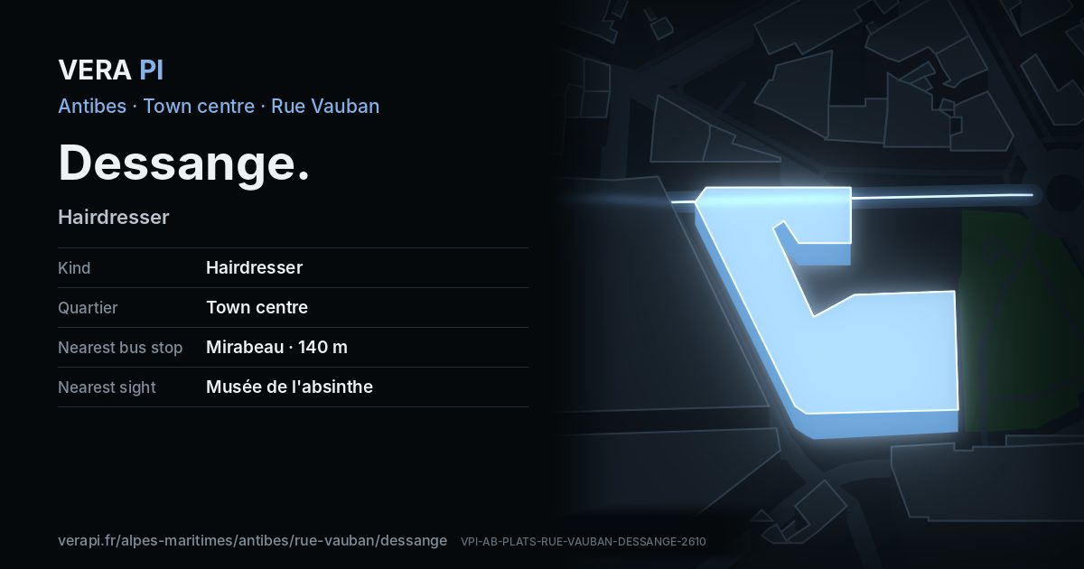 The VERA PI card for Dessange