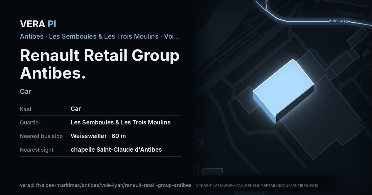 The VERA PI card for Renault Retail Group Antibes
