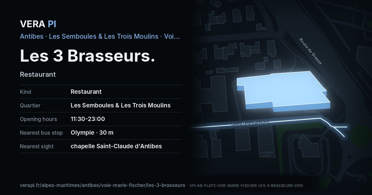 The VERA PI card for Les 3 Brasseurs