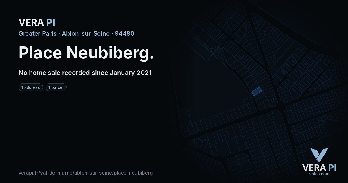 Place Neubiberg, Ablon-sur-Seine at night – every parcel coloured by the prices around it, the street's own parcels lit