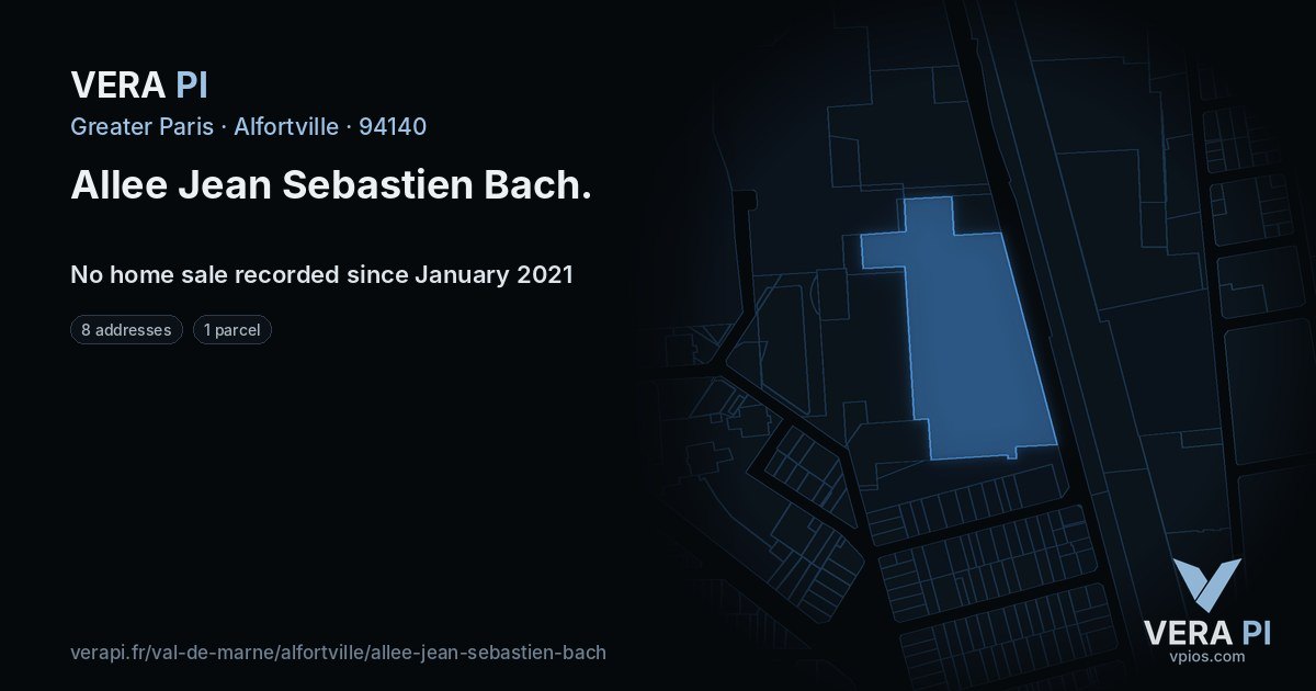 Allee Jean Sebastien Bach, Alfortville at night – every parcel coloured by the prices around it, the street's own parcels lit