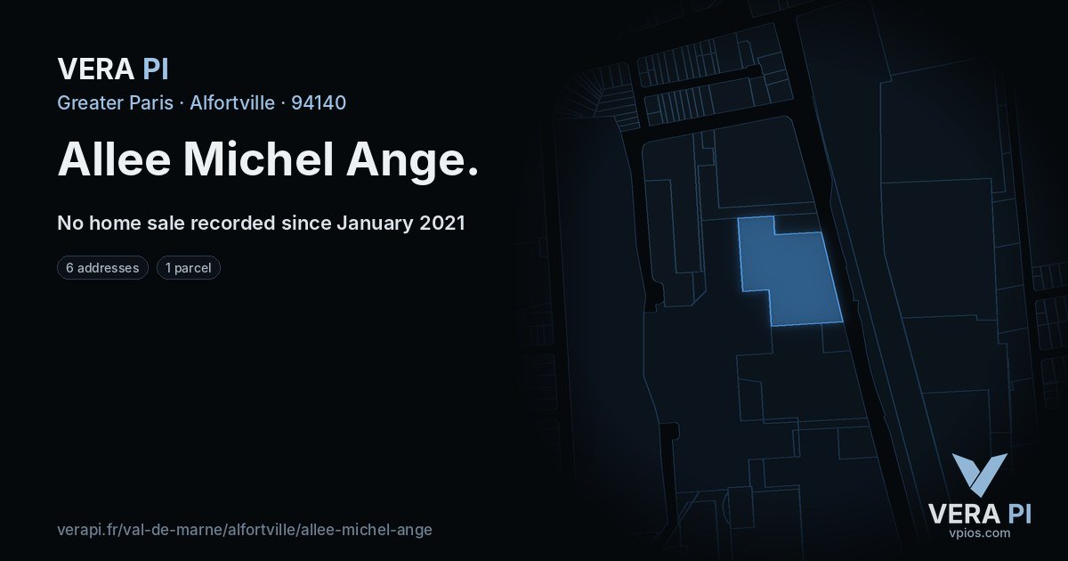 Allee Michel Ange, Alfortville at night – every parcel coloured by the prices around it, the street's own parcels lit