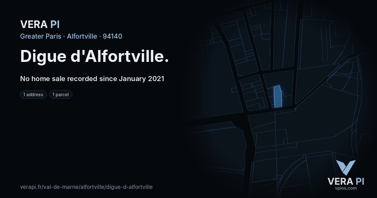 Digue d'Alfortville, Alfortville at night – every parcel coloured by the prices around it, the street's own parcels lit