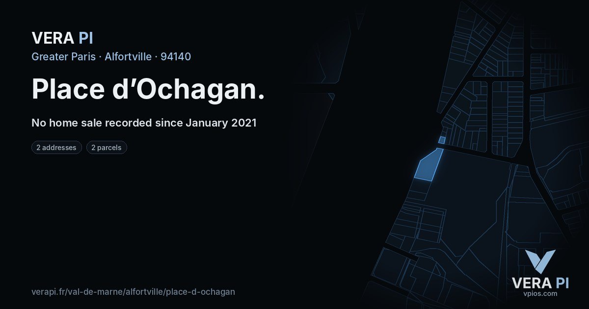 Place d’Ochagan, Alfortville at night – every parcel coloured by the prices around it, the street's own parcels lit