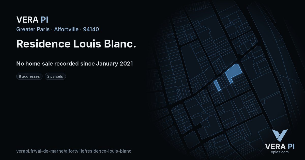Residence Louis Blanc, Alfortville at night – every parcel coloured by the prices around it, the street's own parcels lit