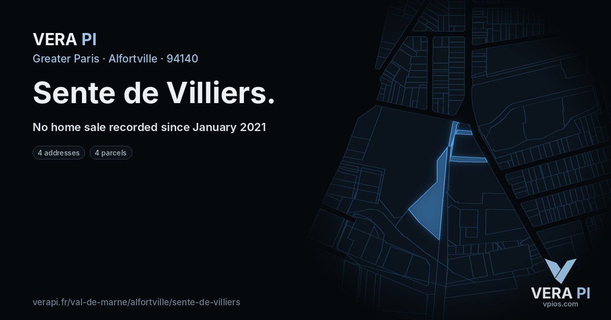 Sente de Villiers, Alfortville at night – every parcel coloured by the prices around it, the street's own parcels lit
